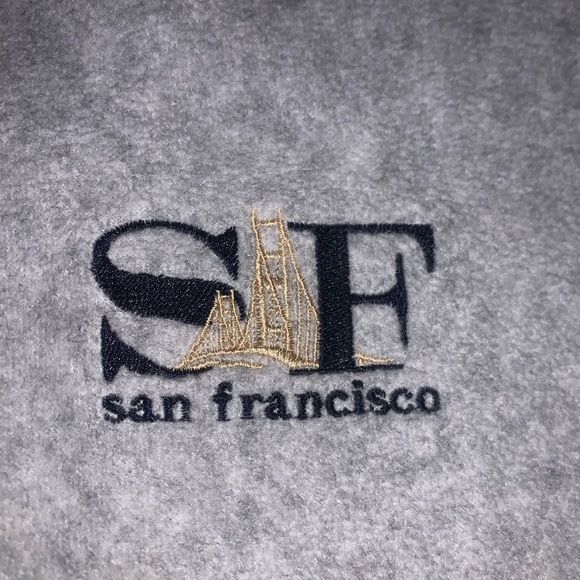 Vintage San Francisco made in the USA Large pullover fleece v neck gray tourist - Picture 1 of 9